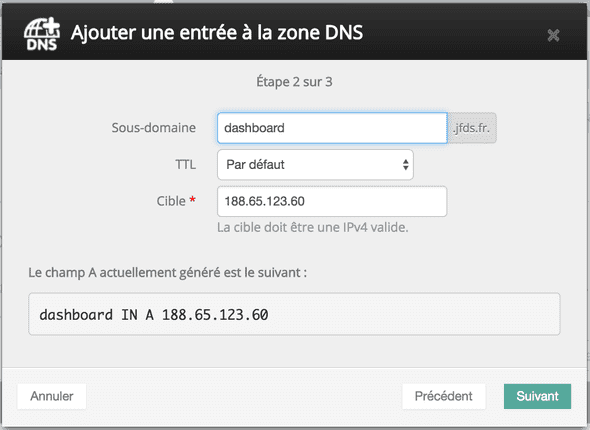 zone dns dashboard jfds