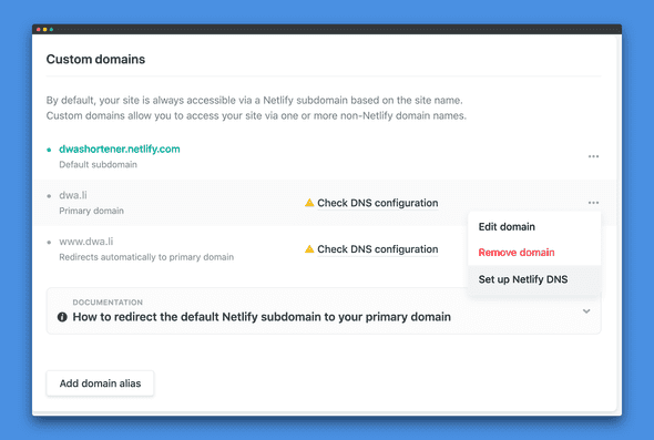 Configurer le DNS Netlify